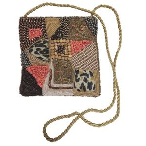 Beaded Patchwork Shoulder Bag Evening‎ Party Purse Unique Design